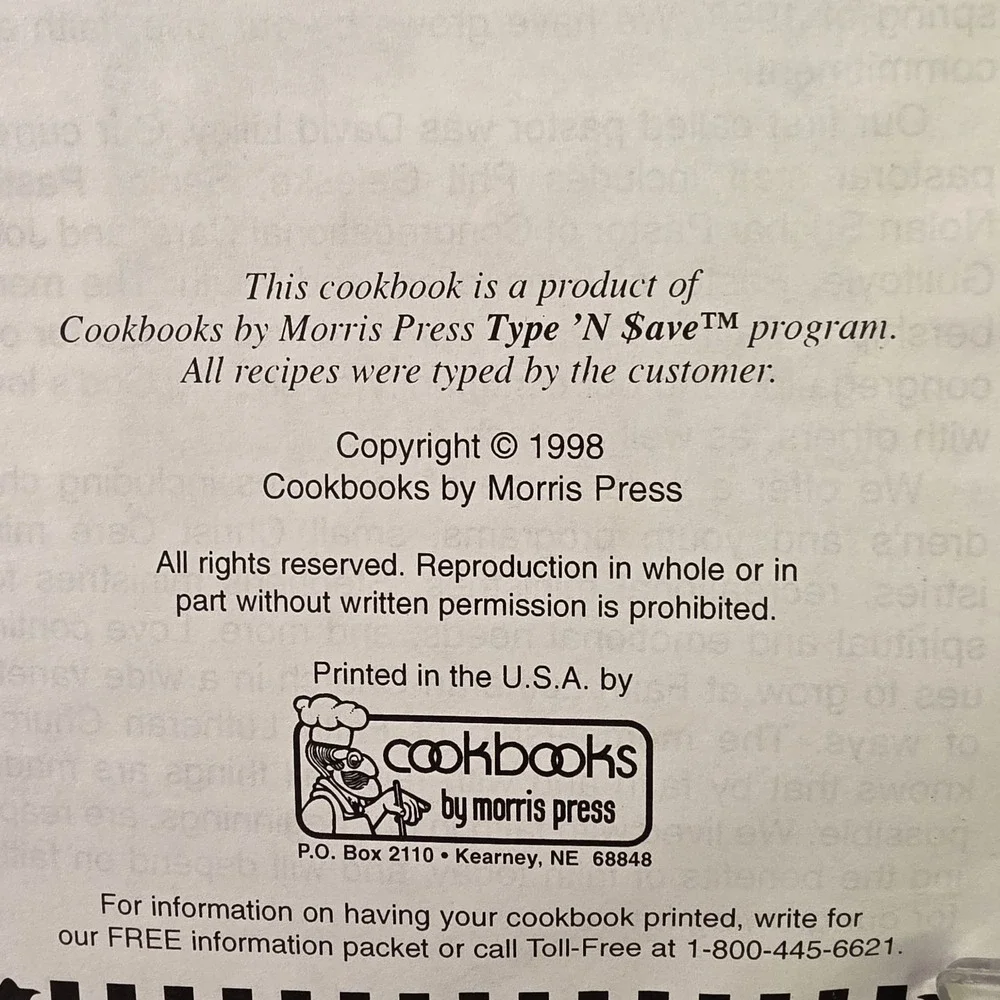 Vintage 1998 Cooking With Faith CookBook Faith Lutheran Church‎ Flower Mound TX